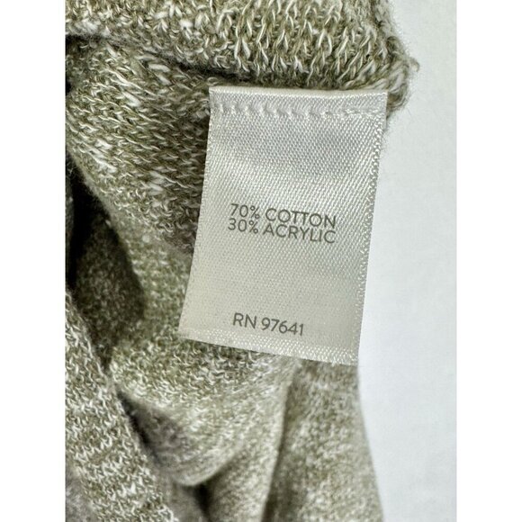 J Jill Pure Jill Tunic Top Oversized Sz Medium Marled Green Knit Side Slits - Picture 7 of 11